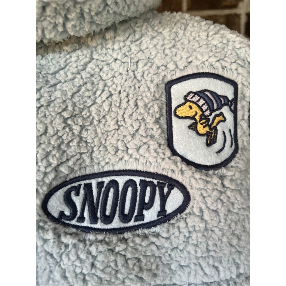 Peanuts Snoopy Women Light Blue Winter Sherpa Zip Fleece Pullover XXL NWT - Picture 7 of 16